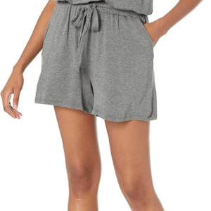 Womens Light Weight Terry Back Knot Romper