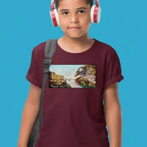 Man Touching A Cat T-shirt -SmartPrintsInk Designs