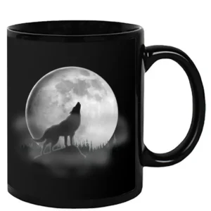 Wolf Howling At The Moon Mug -SPIdeals Designs
