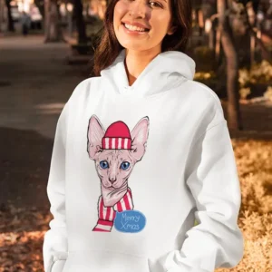 Merry Xmas Sphynx Cat Hoodie -SPIdeals Designs