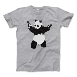 Banksy Pandamonium Armed Panda Artwork T-Shirt