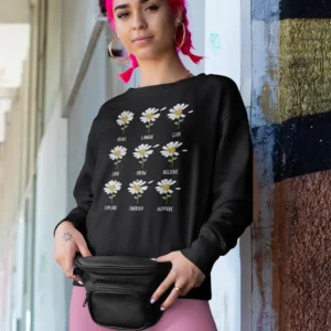 Daisies And Life Sweatshirt -SmartPrintsInk Designs
