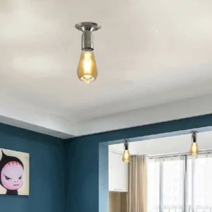 Light Bulb Holder Industrial Semi Flush Mount Light~3777