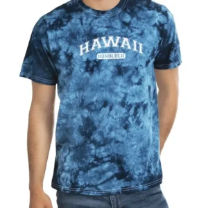 Hawaii Honolulu Text Tie Dye Tee -SmartPrintsInk Designs
