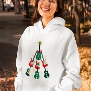 Guitar Christmas Tree Hoodie -SmartPrintsInk Designs