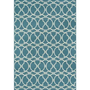 Contemporary Runner Area Rug, Blue, 2'3" X 7'6" Runner