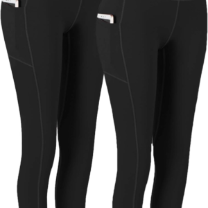 2 Pack High Waist Yoga Pants, Pocket Yoga Pants Tummy Control Workout Running 4 Way Stretch Yoga Leggings