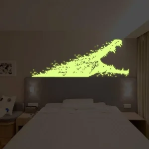 Glowing Alligator Wall Decal - Luminous Night Light Decor for Kids Room