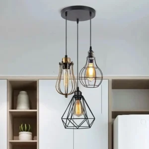 Modern 3 Light Cage Ceiling Hanging Large Pendant Lamp Fixture ~4067