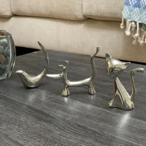 Vibhsa Dog Cat & Bird Ring Holders Set - Silver