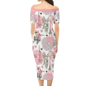 Womens Off The Shoulder Office Lady Dress