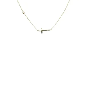Crystal and Cross Simple Chain Necklace