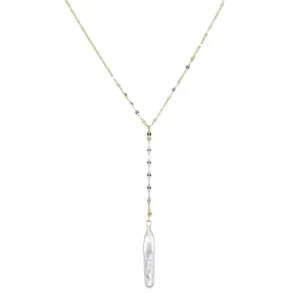 Chain Pearl Drop Tassel Necklace