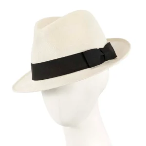 Cream mens summer fedora hat