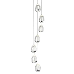 7-Light Pendant Lighting Height Adjustable Integrated LED Chandelier