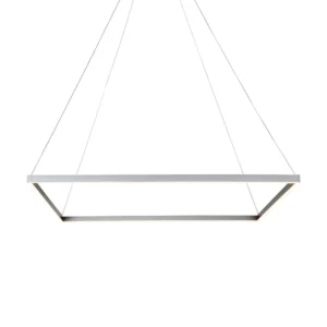 Integrated LED Chandelier Height Adjustable Square Pendant Light in Silver