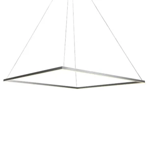Integrated LED Chandelier Height Adjustable Square Pendant Light in Silver