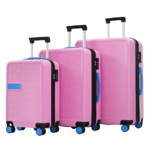 Hardshell Luggage Sets 3 pcs Contrast Color Suitcase with Spinner Wheels and TSA Lock 20' 24' 28' Available