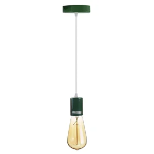 Green E27 Ceiling Light Fitting Industrial Pendant Lamp Bulb Holder~1675