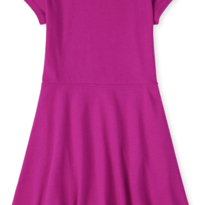 Girls Short Sleeve Basic Skater Dress