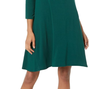 Women'S 3/4 Sleeve Boat-Neck Dress (Available in plus Size)
