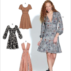 Women'S V-Neck Sleeveless, Short 3/4 Sleeve Dress Sewing Patterns, Sizes 6-14, 6-8-10-12-14, White